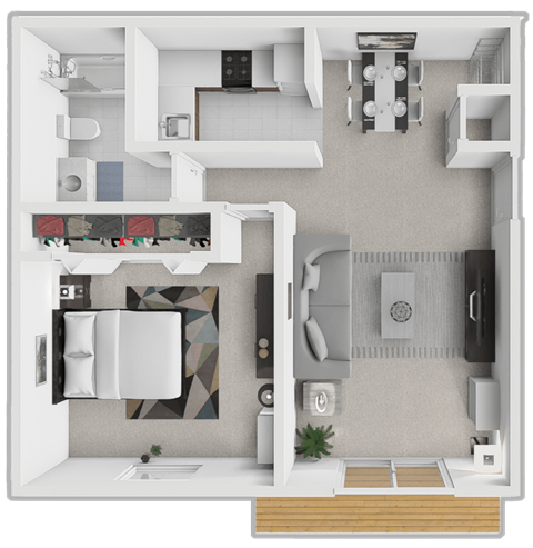 a floor plan of a house with a bedroom and a bathroom